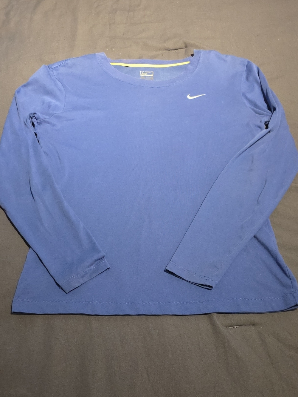 Nike Long Sleeve Crew Shirt with Embroidered White Swoosh
